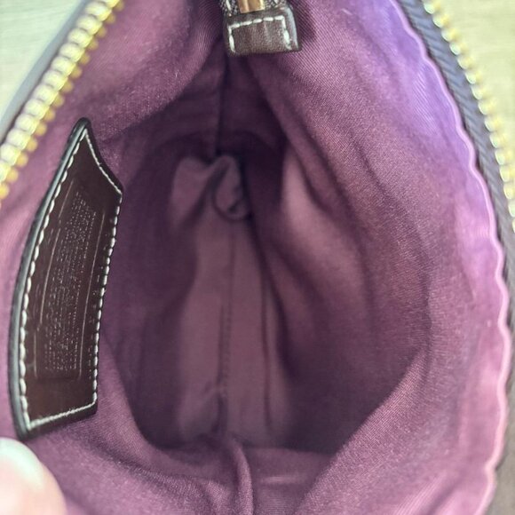 COACH Signature Patchwork Multicolor Canvas Leather Suede Shoulder Bag Crossbody - Picture 10 of 11